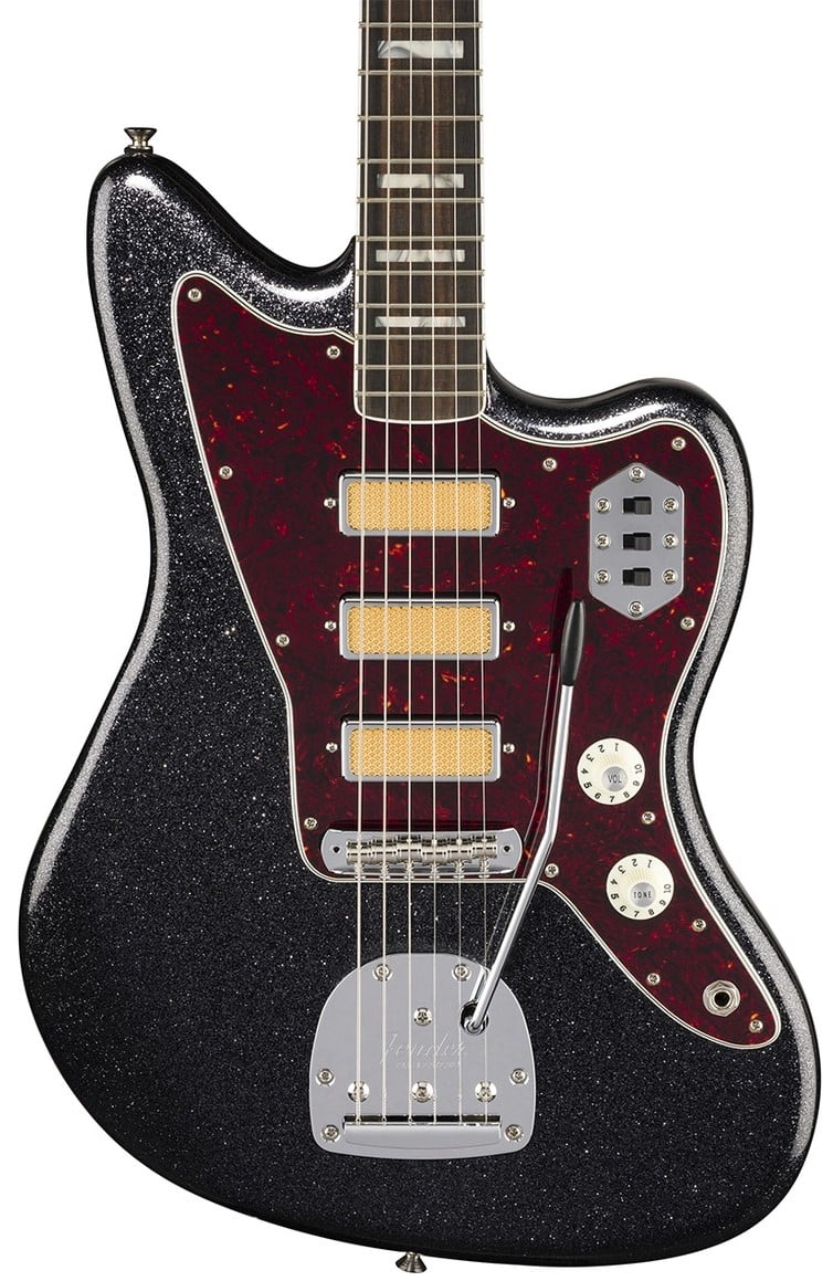 Fender 'Limited Edition' Gold Foil Jazzmaster Electric Guitar - Black Sparkle