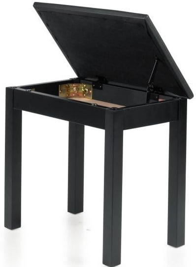 Gator Deluxe Wooden Piano Bench With Storage Compartment - Black