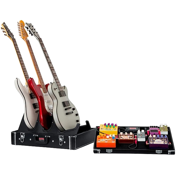 Gator Gig-Box Jr Pedal Board/Guitar Stand & Case - Black With Power Supply 7