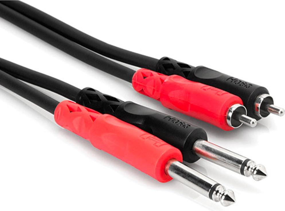 Hosa CPR203 RCA (Mono) - 1/4\" (Male Mono) Dual Tip Cable 10'