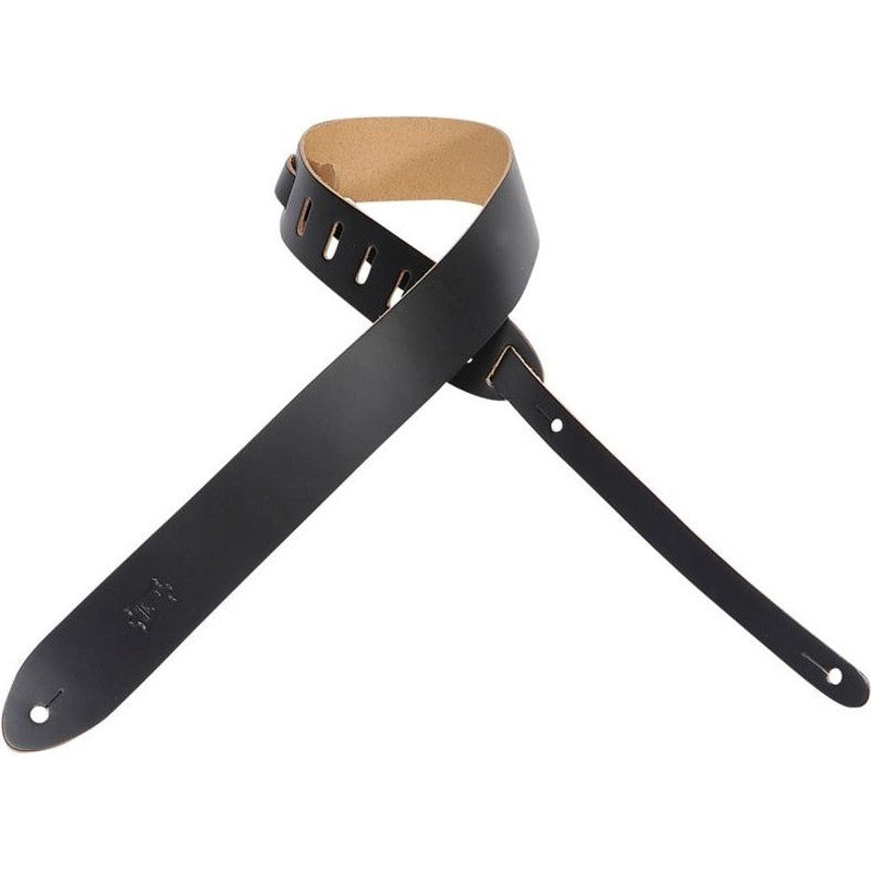 Levy M12-BLK 2" Wide Black Genuine Leather Guitar Strap