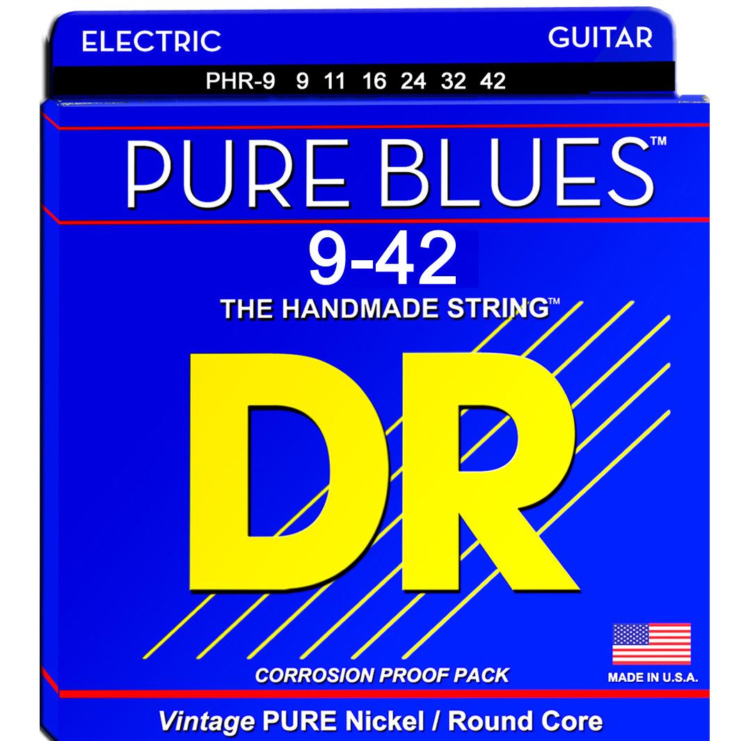 DR PHR9 Pure Blues 9-42 Electric Guitar Strings