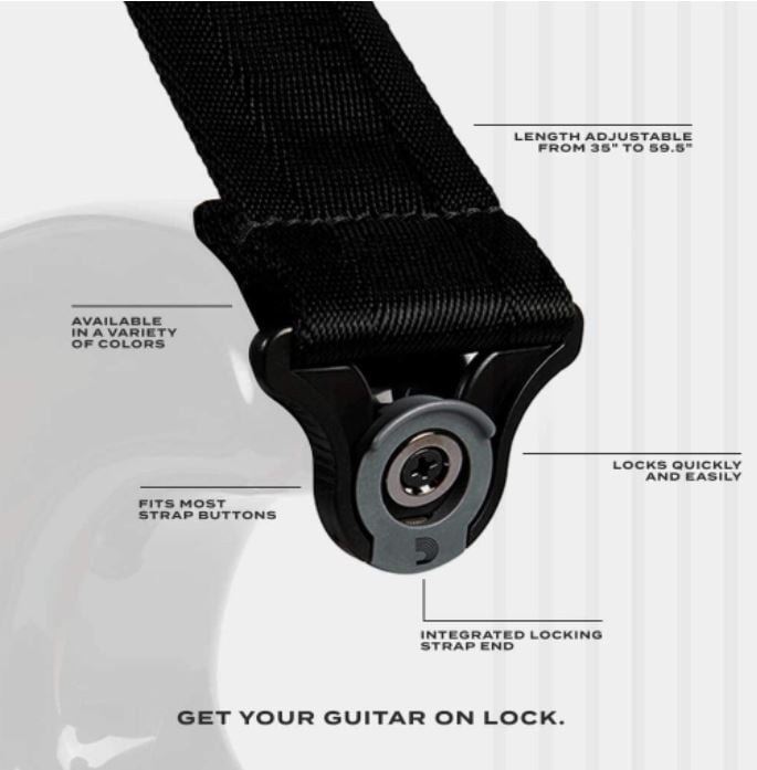 D'Addario PWSAL401 Poly Pro Auto Lock Strap (Red) 2