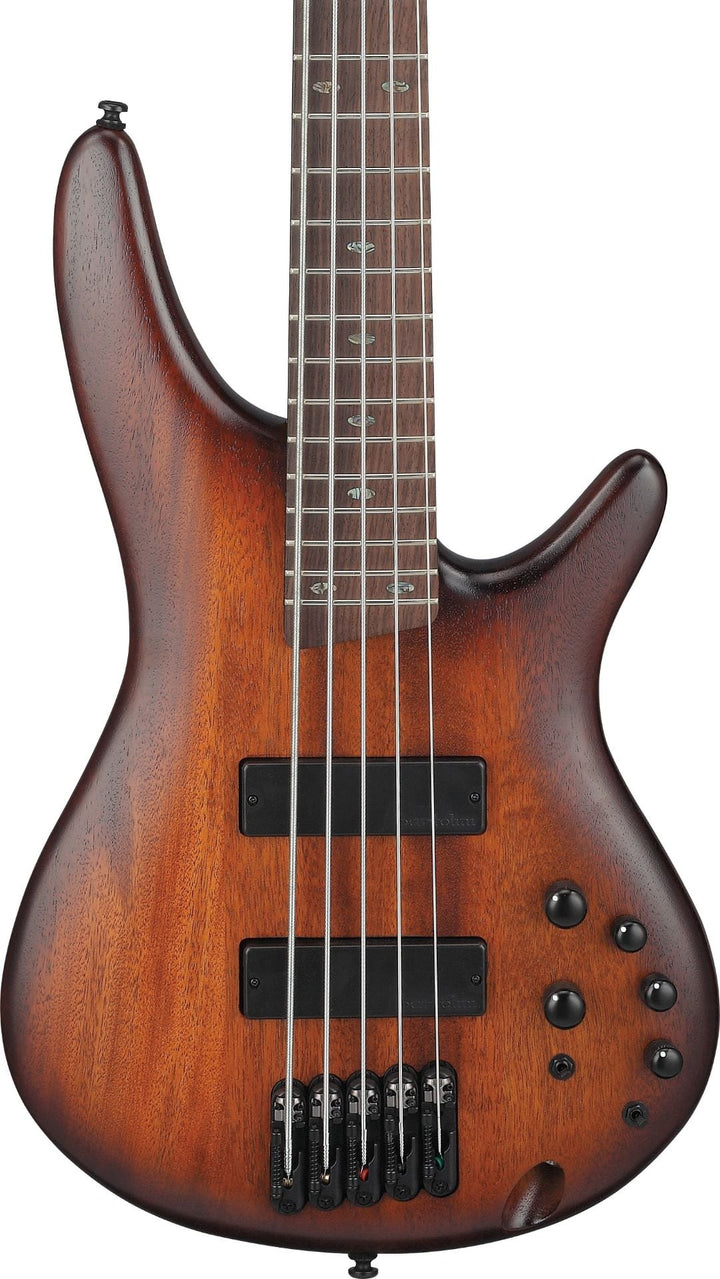 Ibanez SR505AMHL Standard 5-String Electric Bass - Mahogany Brown Burst Low Gloss