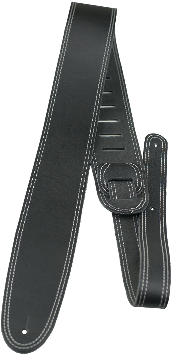 Perri PS25ST-175 2.5 Inch Black Leather (Double Stitch) Strap