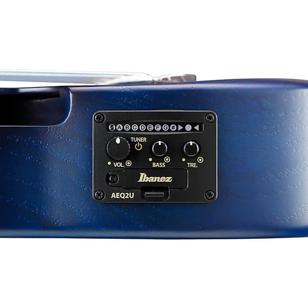 Ibanez AUP10N Nylon-String Piccolo Acoustic Electric Guitar - Transparent Blue Burst