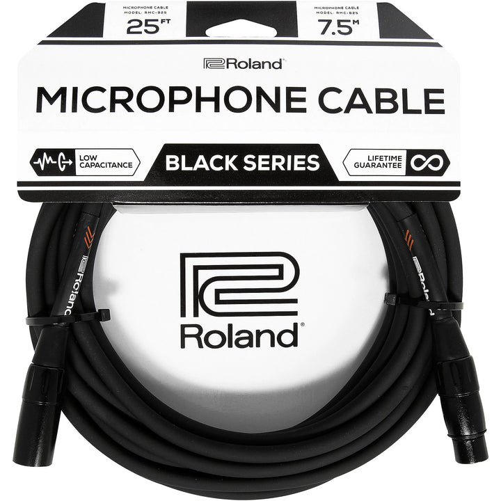 Roland 'Black Series' Microphone Cable (XLR Male to XLR Female) - 25 Feet