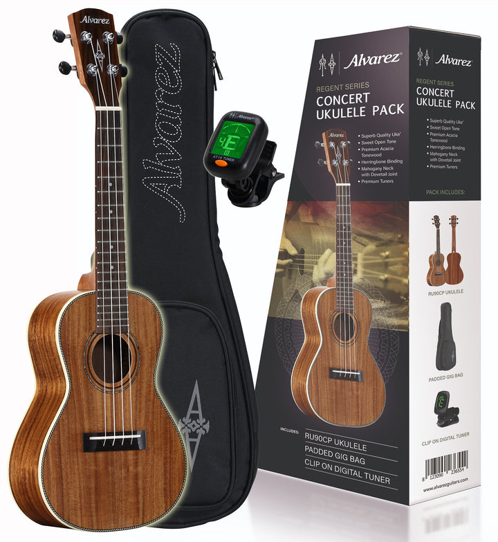 Alvarez RU90CP Regent Series Concert Ukulele Package - Includes Tuner and Gigbag - Best Seller!