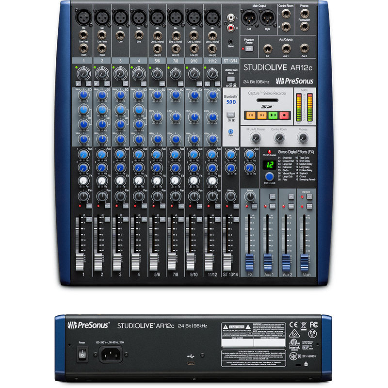 PreSonus StudioLive AR12c 12-channel USB-C Mixer