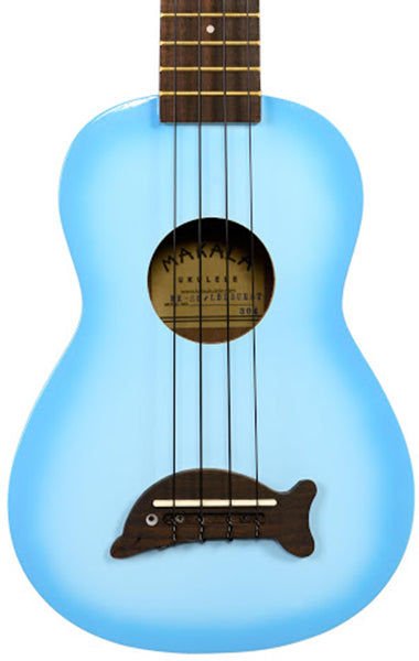 Kala Makala 'Dolphin' Soprano Ukulele - Light Blue Burst
