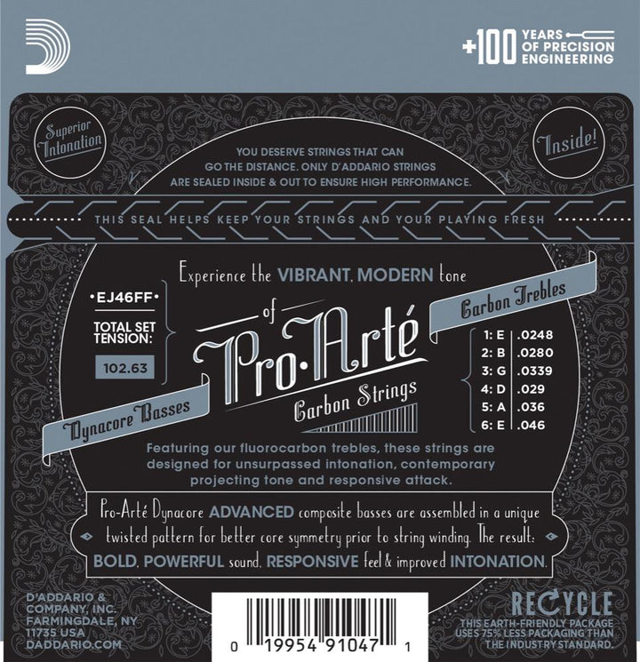 D'Addario EJ46FF Hard Tension Classical Guitar String Set 2