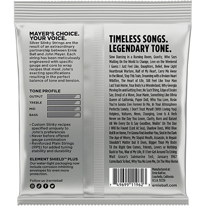 Ernie Ball John Mayer Silver Slinky Nickel Wound Electric Guitar Strings - 3 Pack Tin 4