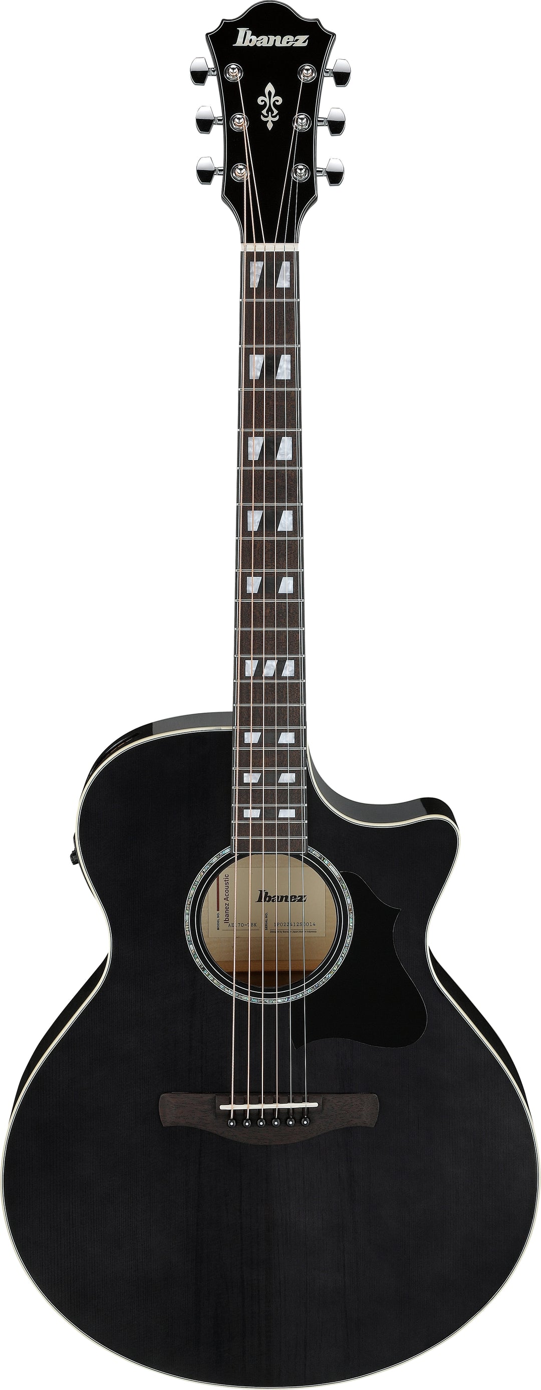 Ibanez AE170TBK Acoustic Electric Guitar - Transparent Black High Gloss 8