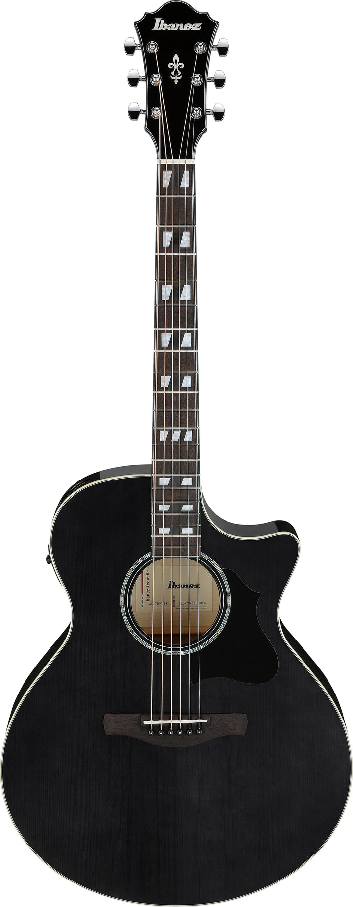 Ibanez AE170TBK Acoustic Electric Guitar - Transparent Black High Gloss 8