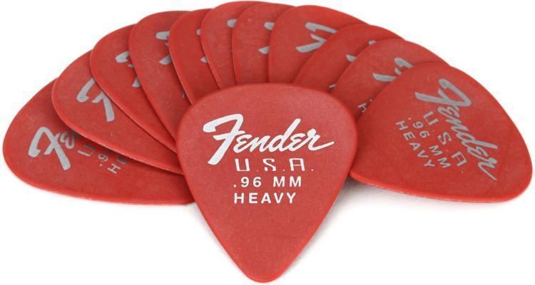 Fender 351 DURA-TONE Delrin Pick .96 Fiesta Red 12-Pack