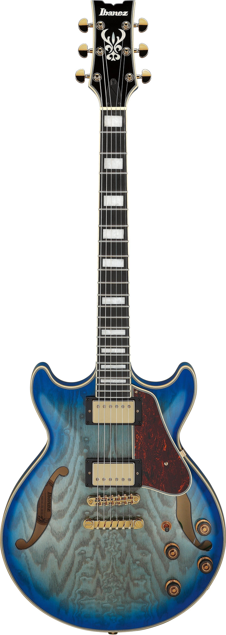 Ibanez AM93QAJBB Artcore Expressionist Hollow-Body Electric Guitar - Jet Blue Burst 7