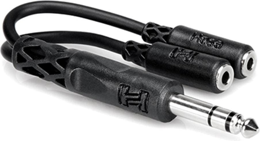 Hosa YMP234 1/4" (Male Stereo) - (2) 3.5mm (Stereo) Adapter