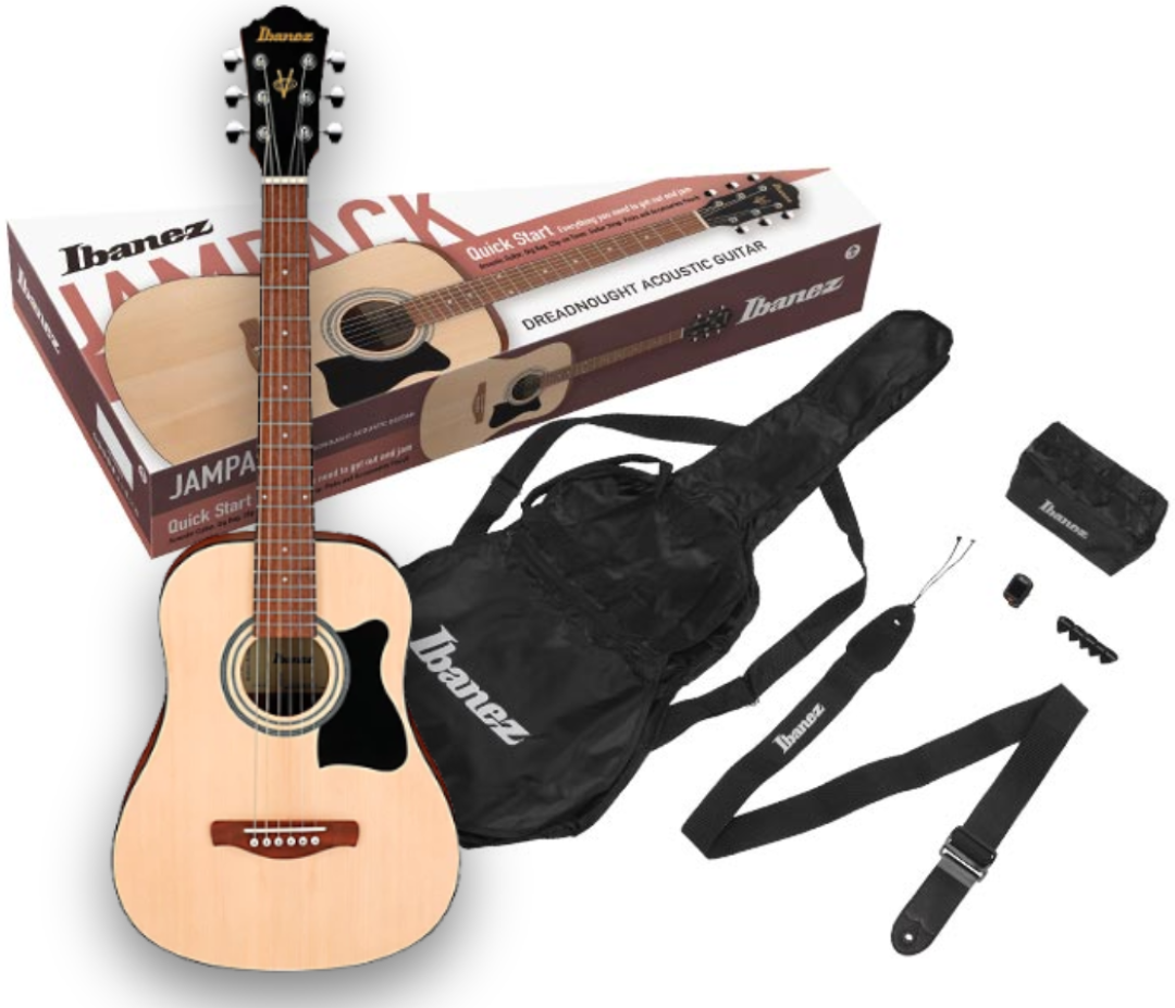 Ibanez IJV30OPN 3/4 Acoustic Guitar Package with Accessories - Open Pore Natural