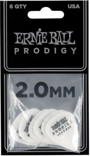 Ernie Ball Prodigy 2.0mm Picks (White) - 6 Pack