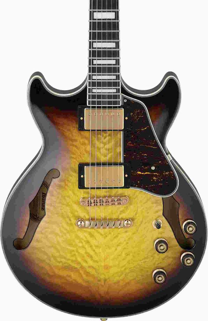 Ibanez AM93QMAYS Artcore Expressionist Electric Guitar (Antique Yellow Sunburst)