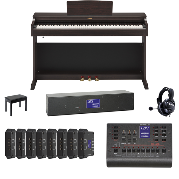 Yamaha LC4 Deluxe Music Lab for 8 Students and 1 Teacher with Yamaha YDP-165R Digital Pianos