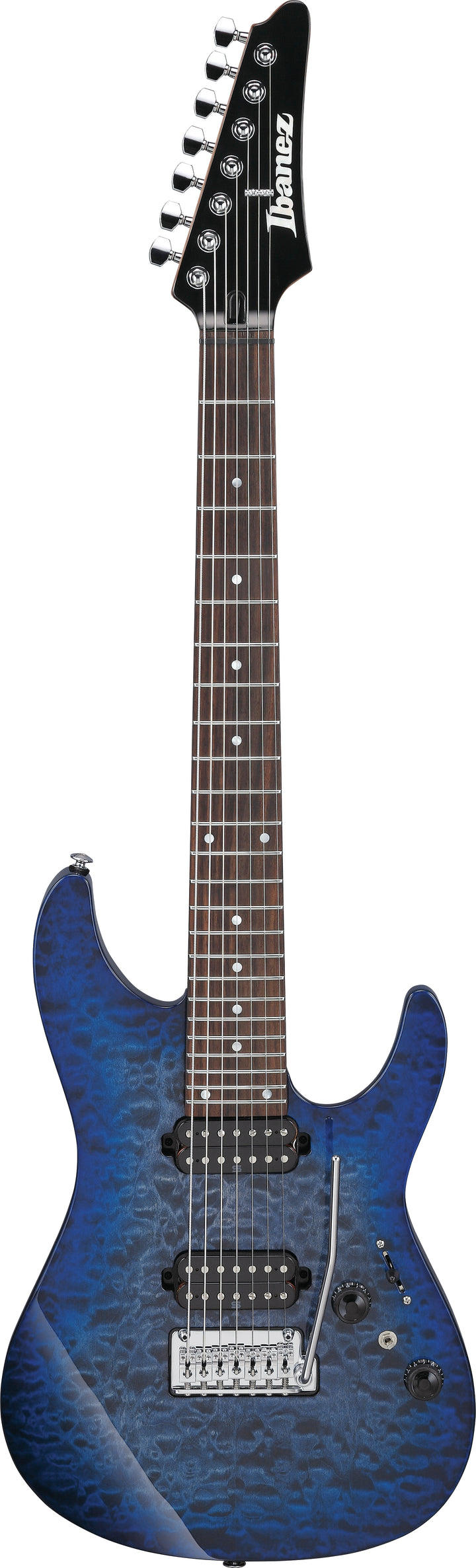 Ibanez AZ427P2QMTUB Premium 7-String Electric Guitar - Twilight Blue Burst