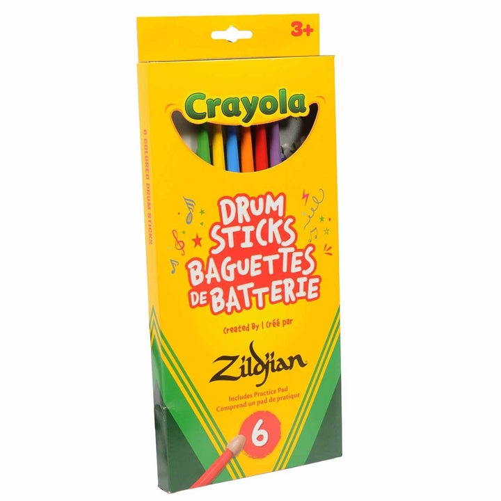 Zildjian Crayola Kids Drumsticks With Practice Pad - 6 Sticks