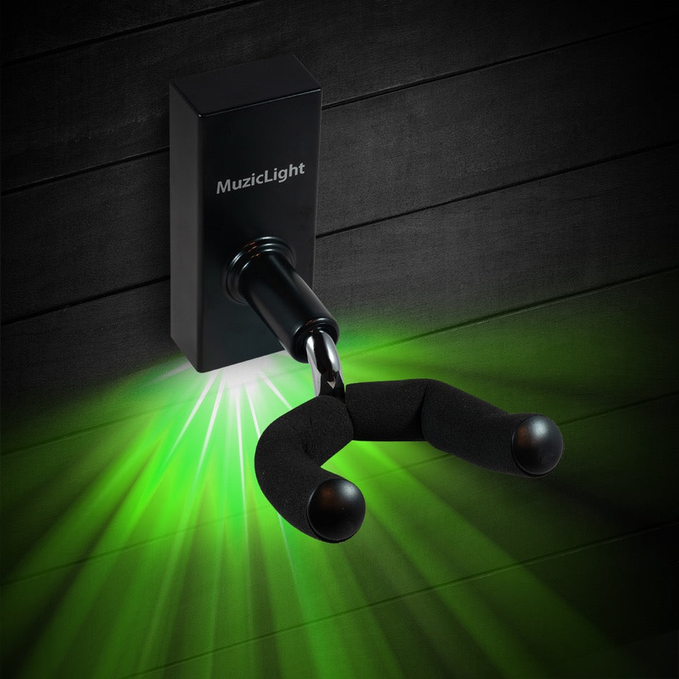 MuzicLight MZW104 Guitar Wall Hanger | Backlit - Green