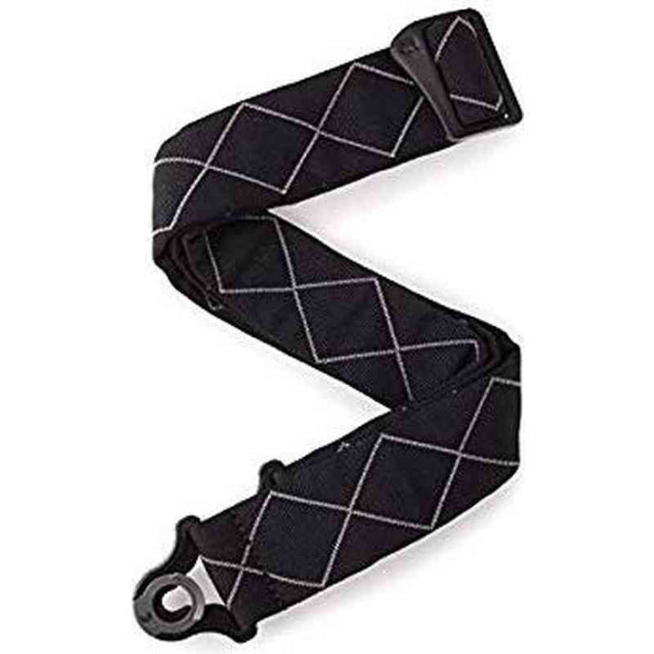D'Addario 50BAL02 Auto Lock Guitar Strap (Black Pad Diamond)