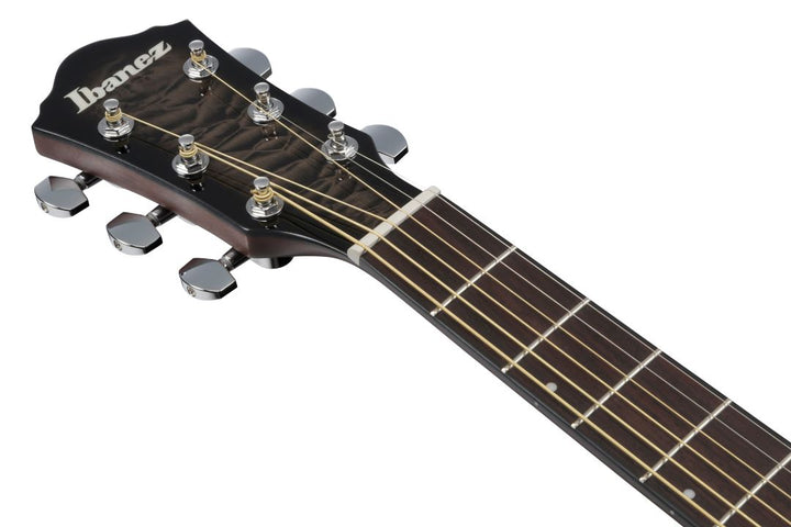 Ibanez AEWC16QATKH Acoustic Electric Guitar - Transparent Black Sunburst