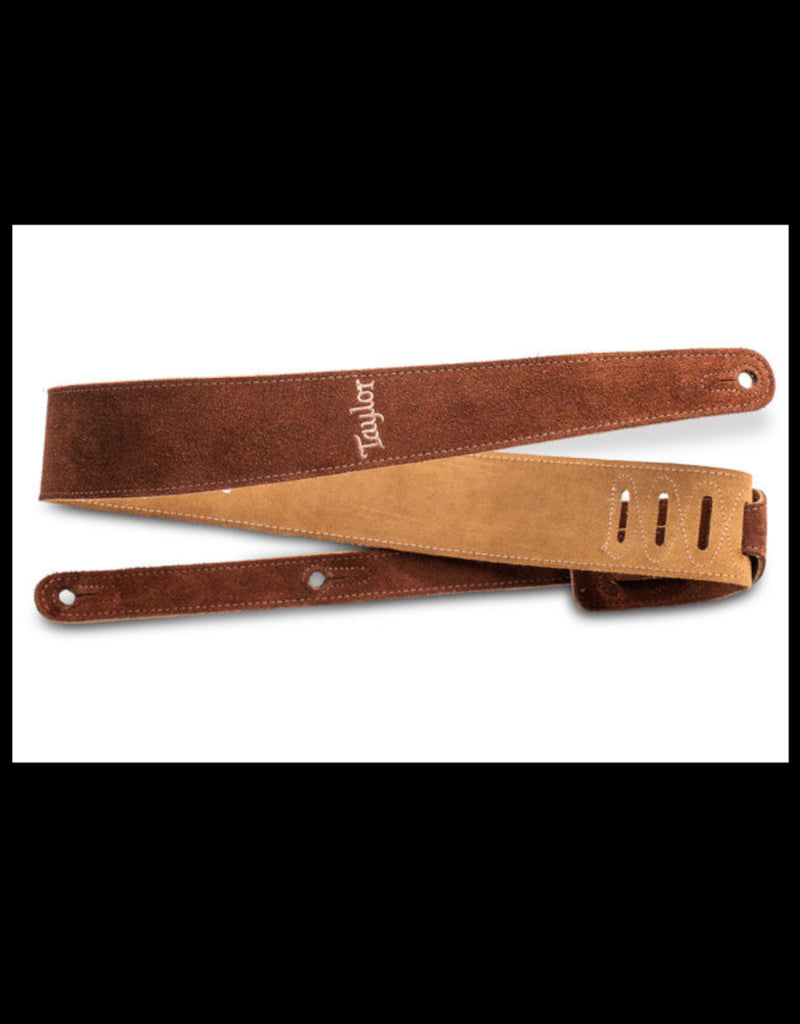 Taylor 4400-25 2.5" Embroidered Suede Chocolate Strap