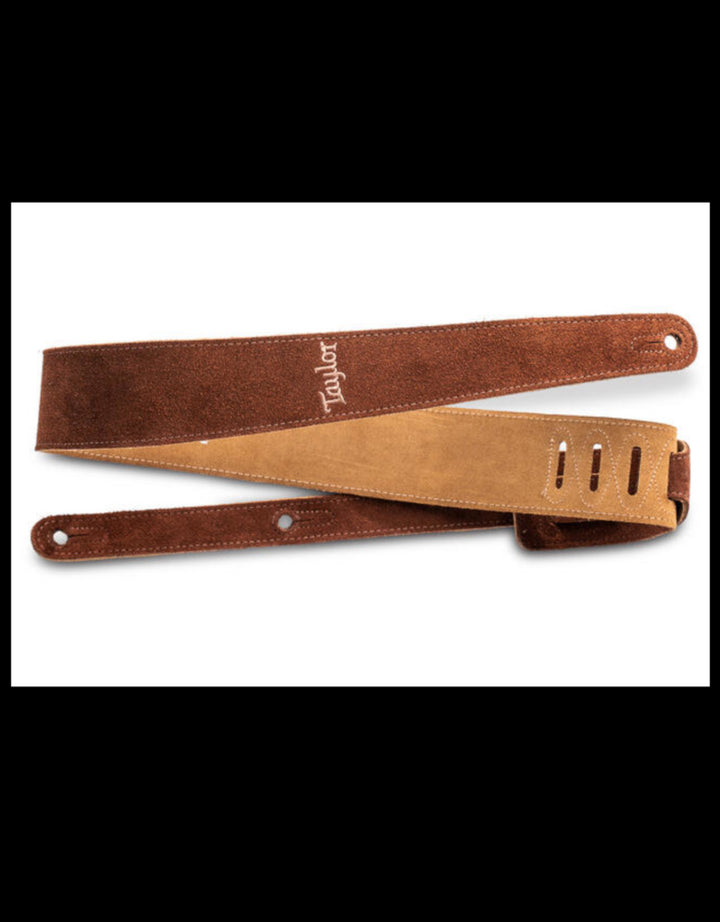 Taylor 4400-25 2.5" Embroidered Suede Chocolate Strap