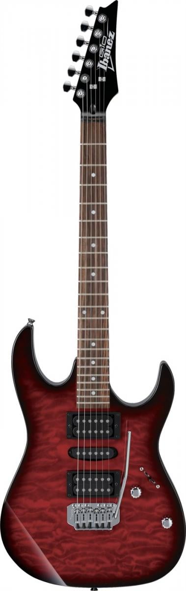 Ibanez GRX70QATRB Electric Guitar Transparent Red Burst 2