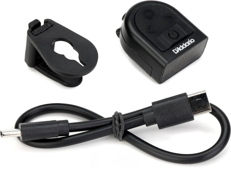 D'Addario Micro Rechargeable Headstock Guitar Tuner - Black