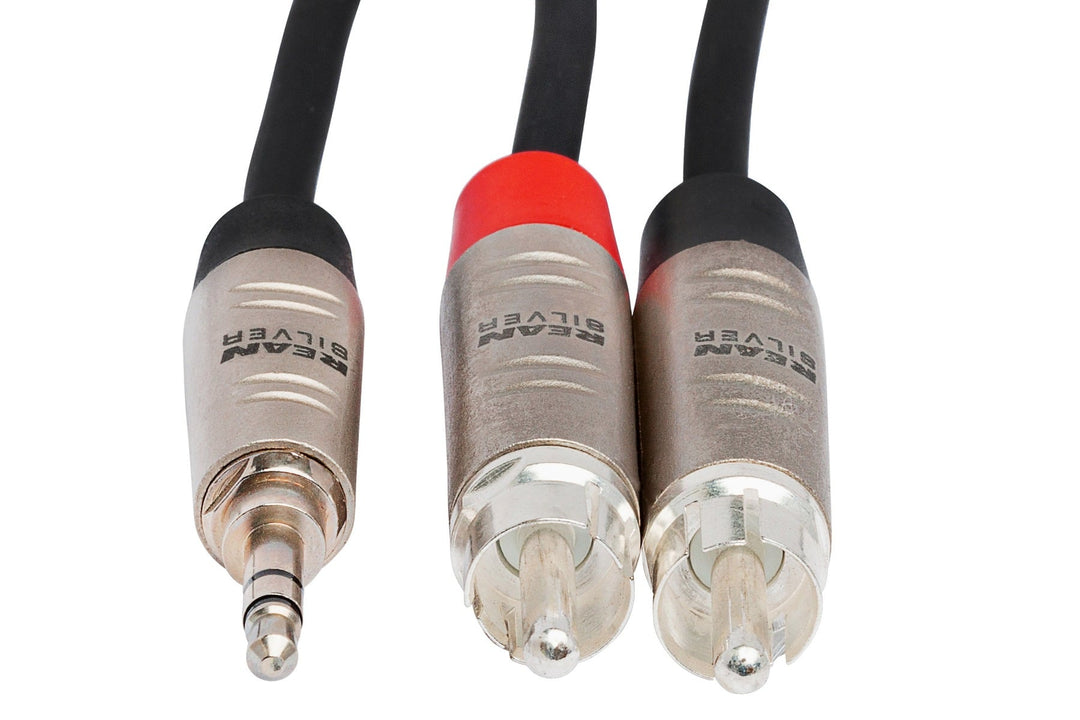 Hosa HMR-003Y 3.5mm TRS to Dual RCA Male Pro Stereo Breakout Cable  - 3 Foot 4