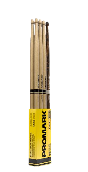 Promark RBH595AW-4PFG Rebound 5B Hickory Firegrain (Wood Tip) - 4 pack