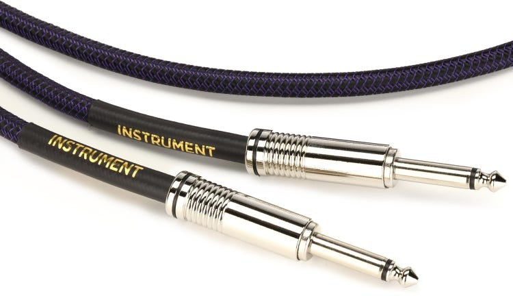 Ernie Ball 18ft Straight/Straight Braided Instrument Cable - Purple/Black