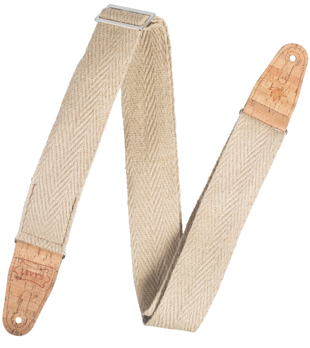 Levys MH8P-NAT 2\" Wide Hemp Guitar Strap - Natural