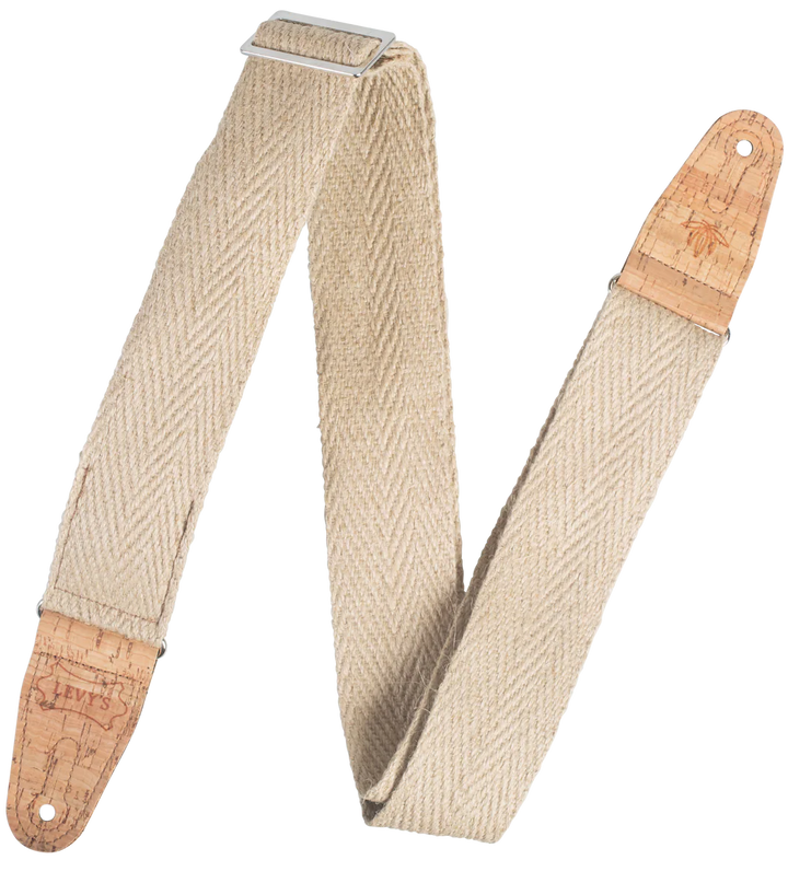 Levys MH8P-NAT 2\" Wide Hemp Guitar Strap - Natural