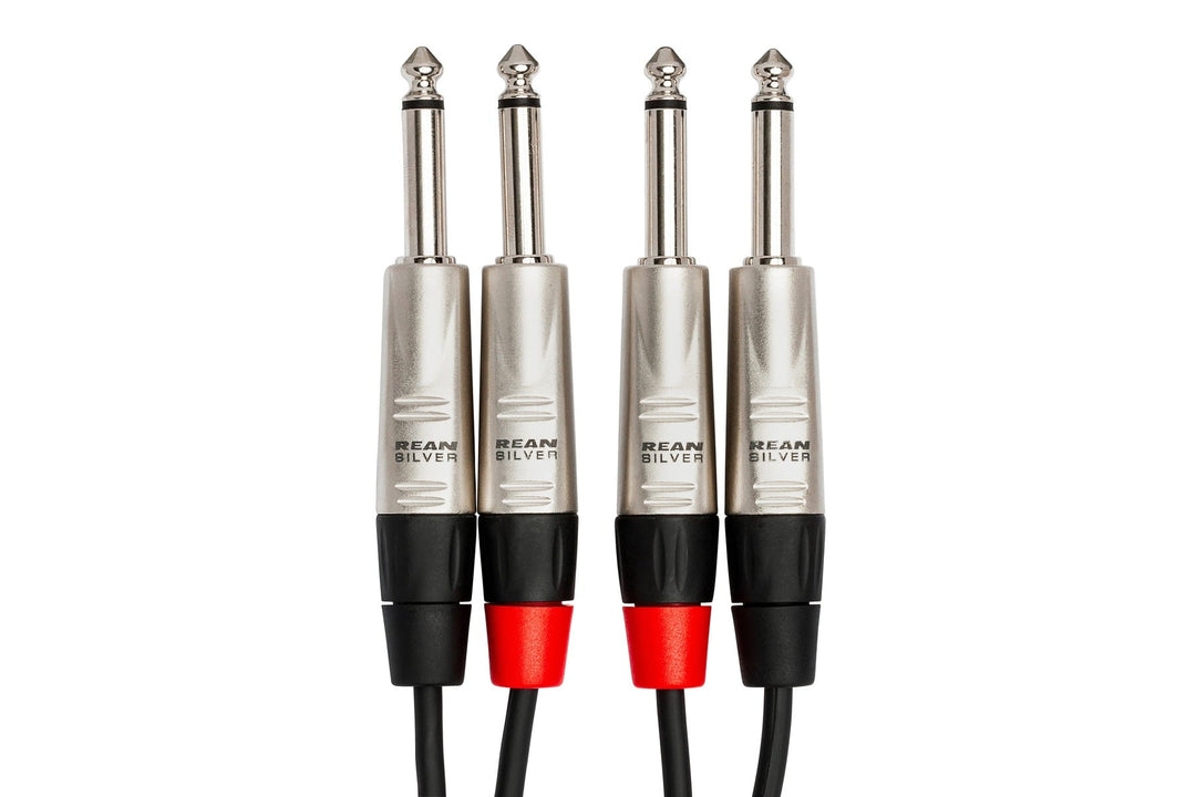 Hosa HPP-005X2 Pro Stereo Interconnect Cable - Dual REAN 1/4" TS Male to Dual REAN 1/4" TS Male - 5FT