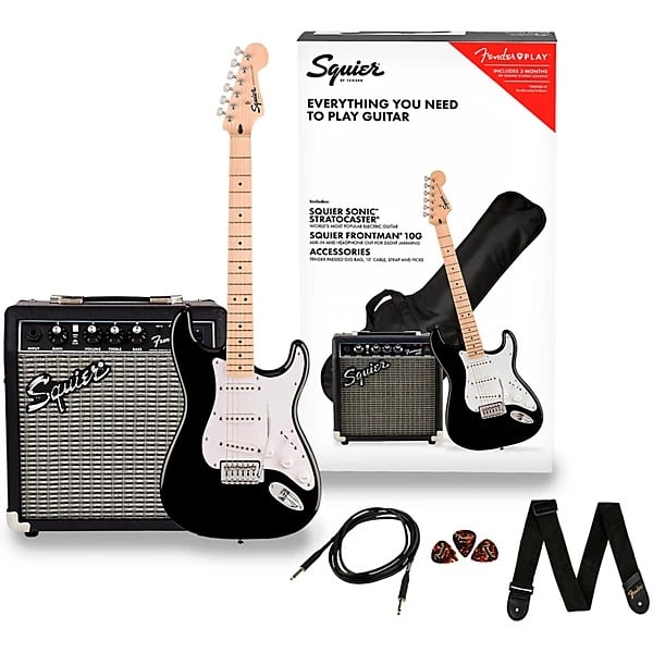 Squier Sonic Stratocaster Electric Guitar Package - Black
