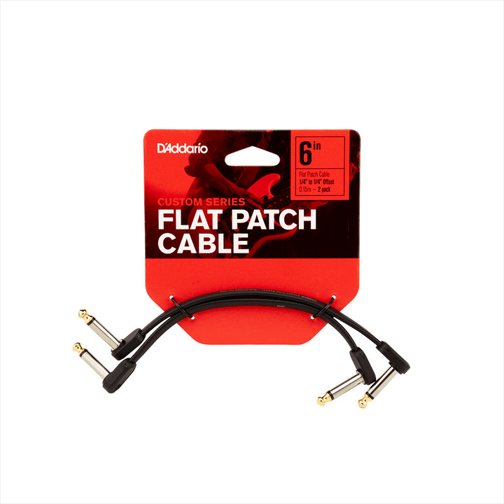 D'Addario 6" Offset Right Angle Flat Patch Cable (twin pack)