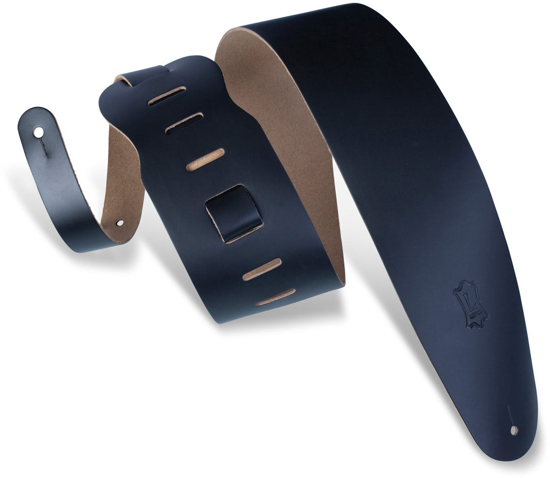 Levy's M4-BLK 3.5-Inch Leather Guitar Strap (Black)