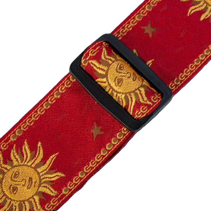 Levys MPJG-SUN-RED 2\" Wide Jacquard Guitar Strap - Red 2