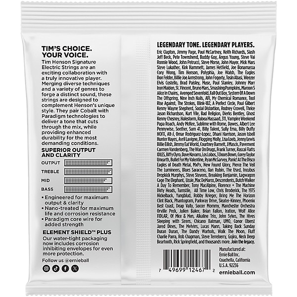 Ernie Ball Tim Henson Signature Electric Guitar Strings - 9.5-.46 Gauge