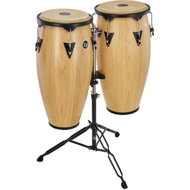 Latin Percussion LP646NW-AW Natural Conga Set with Stand
