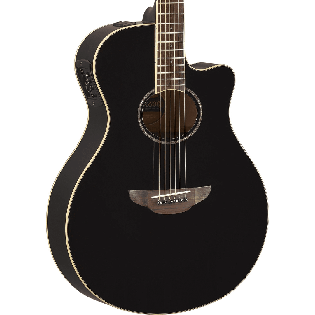 Yamaha APX600 Thinline Acoustic Electric Guitar - Black 4