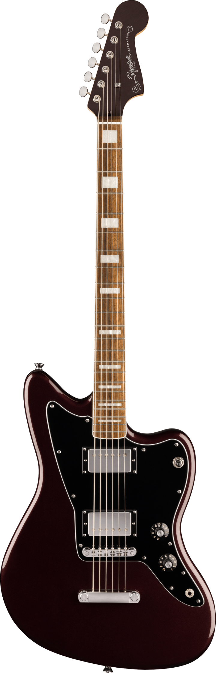 Squier Paranormal Baritone Jazzmaster HH Electric Guitar - Oxblood 2