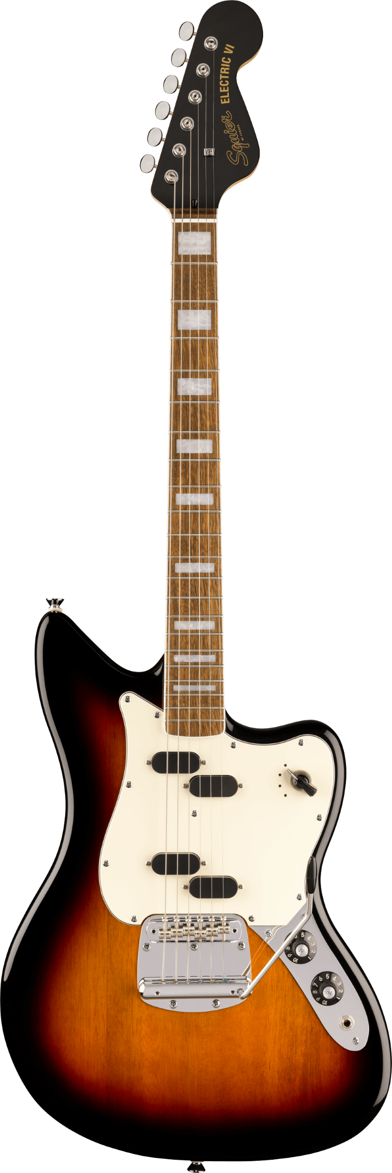 Squier Paranormal Electric VI Electric Guitar - 3 Color Sunburst 2