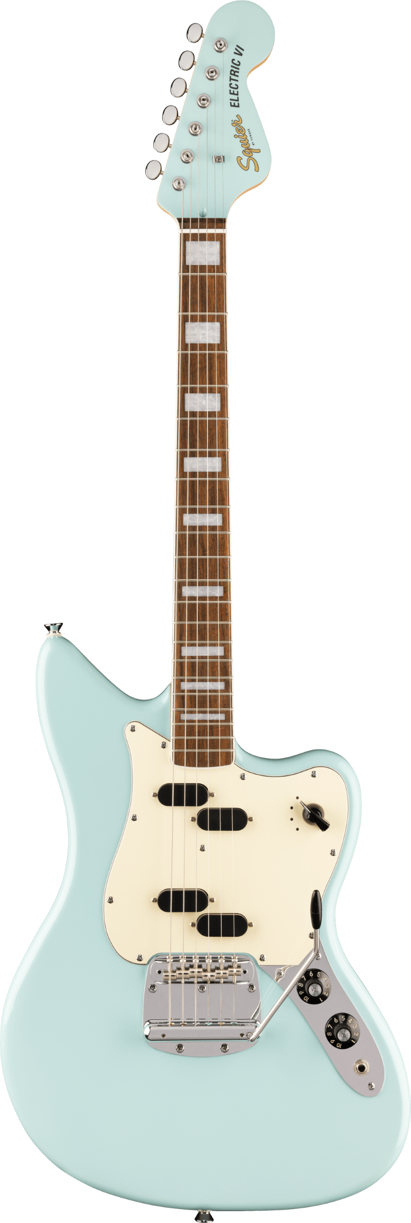 Squier Paranormal Electric VI Electric Guitar - Daphne Blue 2